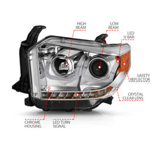 Cargar imagen en el visor de la galería, ANZO 2014-2015 Toyota Tundra Projector Headlights w/ U-Bar Chrome w/ DRL