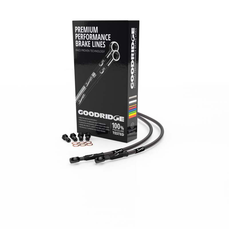 Goodridge 07-11 Ducati 1098/R&S/1198/S/SP Carbon Rear SS Brake Lines w/Black Fittings