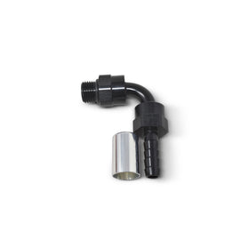Russell Hose End Crimp On 10 Sae Port Male To -8 Hose 90 Deg Swivel Blk Anodized