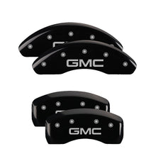 Load image into Gallery viewer, MGP 4 Caliper Covers Engraved Front &amp; Rear Style 2/Chrysler Wing Black finish silver ch