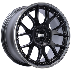 BBS CH-RII 20x9 5x120 ET25 Satin Black Center Platinum Lip SS Rim Prot Wheel -82mm PFS/Clip Req