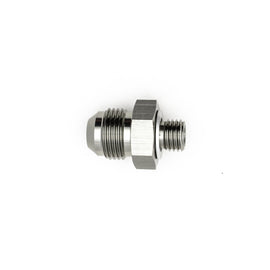 DeatschWerks 8AN Male Flare to M12 X 1.5 Male Metric Adapter (Incl Washer) - Anodized Matte Black