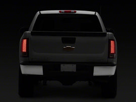 Raxiom 07-13 Chevrolet Silverado 1500 LED Tail Lights- Chrome Housing- Red/Clear Lens