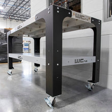 Cargar imagen en el visor de la galería, Wehrli Modular Steel Work Bench Leg Kit 40in Tall x .120in Thick - Flat Black