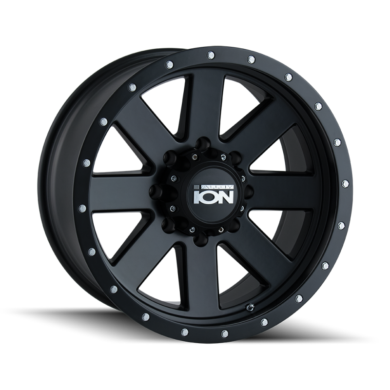 ION Type 134 18x9 / 8x165.1 BP / 0mm Offset / 130.8mm Hub Matte Black/Black Beadlock Wheel
