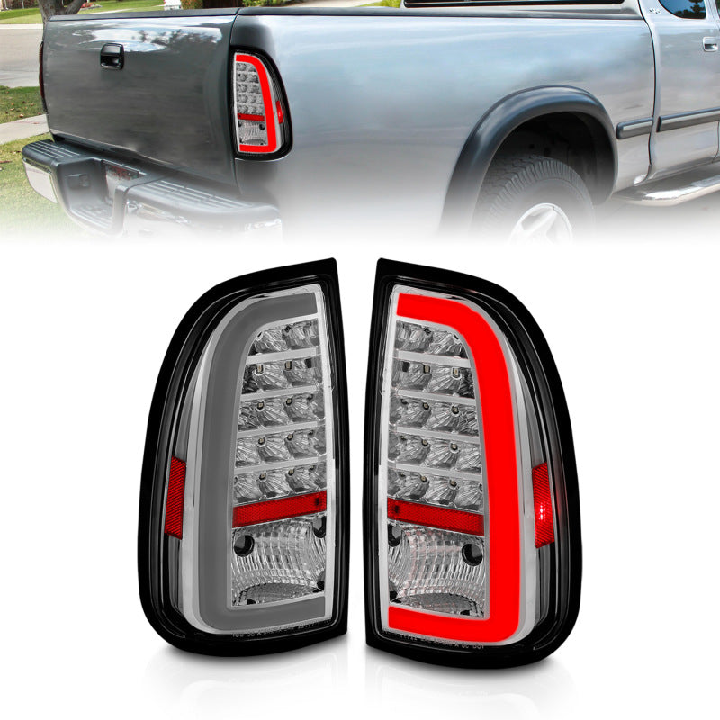 ANZO 00-06 Toyota Tundra LED Taillights w/ Light Bar Chrome Housing Clear Lens