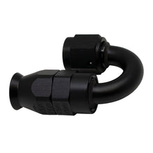 Cargar imagen en el visor de la galería, DeatschWerks 6AN Female Swivel 180-Degree Hose End PTFE (Incl Olive Insert) - Anodized Matte Black