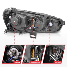 Cargar imagen en el visor de la galería, ANZO 2008-2015 Mitsubishi Lancer Projector Headlights w/ Halo Chrome (CCFL)