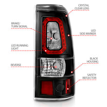 Cargar imagen en el visor de la galería, ANZO 2003-2006 Chevy Silverado 1500 LED Taillights Plank Style Black w/Clear Lens