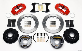 Wilwood Narrow Superlite 4R Rear P-Brk Kit 12.88in Red Chevy 12 Bolt w/ C-Clips Staggered mt