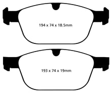 Cargar imagen en el visor de la galería, EBC 08+ Volvo XC60 3.0 Turbo Yellowstuff Front Brake Pads