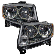 Cargar imagen en el visor de la galería, Oracle 11-13 Jeep Grand Cherokee Pre-Assembled Halo Headlights (Non HID) Chrome - UV/Purple