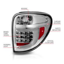 Cargar imagen en el visor de la galería, ANZO 2004-2007 Dodge Grand Caravan LED Tail Lights w/ Light Bar Chrome Housing Clear Lens