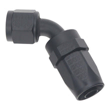 Cargar imagen en el visor de la galería, DeatschWerks 8 AN Female Flare Swivel 60-Degree Hose End CPE - Anodized Matte Black