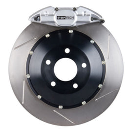 StopTech 08-09 WRX STi Rear BBK ST22 345x28 Slotted Rotors Silver Calipers