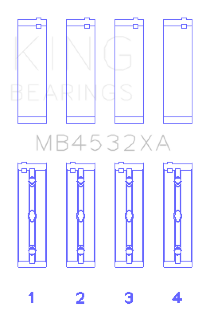King Engine Bearings Mercedes-Benz OM 642.822/36/910/20/30/70 Main Bearing Set