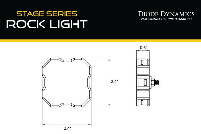 Diode Dynamics Stage Series SXS Rock Light Installer Kit - RGBW M8 (8-pack)