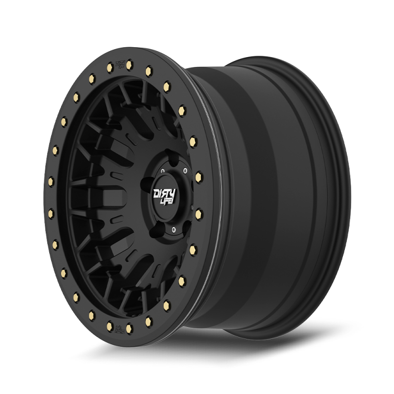 Dirty Life DT-3 17X9 5x127 -38 Offset - Satin Black w/ Simulated Beadlock