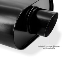 Cargar imagen en el visor de la galería, Mishimoto Muffler with 3in Center Inlet/Outlet - Angled Tip - Black