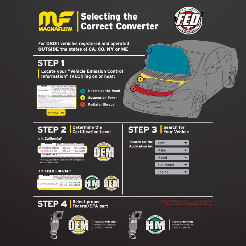 MagnaFlow Conv univ 2.00inch w/ dual O2