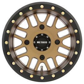 Method MR406 UTV Beadlock 14x10 5+5/-2mm Offset 4x156 132mm CB Method Bronze w/Matte Blk Ring Wheel