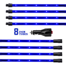 Cargar imagen en el visor de la galería, XK Glow Tube Single Color Underglow LED Accent Light Car/Truck Kit Blue - 8x24In