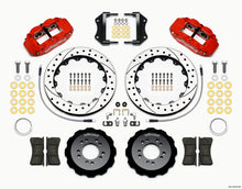 Cargar imagen en el visor de la galería, Wilwood Narrow Superlite 6R Front Hat Kit 12.88in Drill Red 2013-Up Ford Focus ST w/ Lines