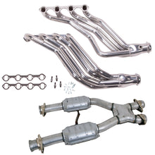 Cargar imagen en el visor de la galería, BBK 79-93 Ford Mustang 5.0L 1-3/4 Long Tube Headers w/High Flow Catted X-Pipe (Silver Ceramic)