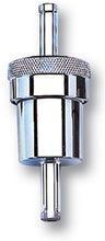 Cargar imagen en el visor de la galería, Russell Performance Chrome Street Fuel Filter (3in Length 1-1/8in diameter 5/16in inlet/outlet)