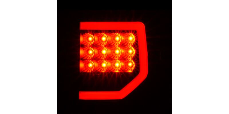Raxiom 07-13 Toyota Tundra Axial Series Dual C-Shape LED Tail Lights- Black Housing- Smoked Lens
