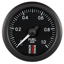 Cargar imagen en el visor de la galería, Autometer Stack 52mm 0-1 Bar M10 Male Pro Stepper Motor Fuel Pressure Gauge - Black