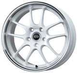 Enkei PF01SS 17x9 5x114.3 60mm Offset 75mm Bore Diameter White w/ Machined Lip Wheel