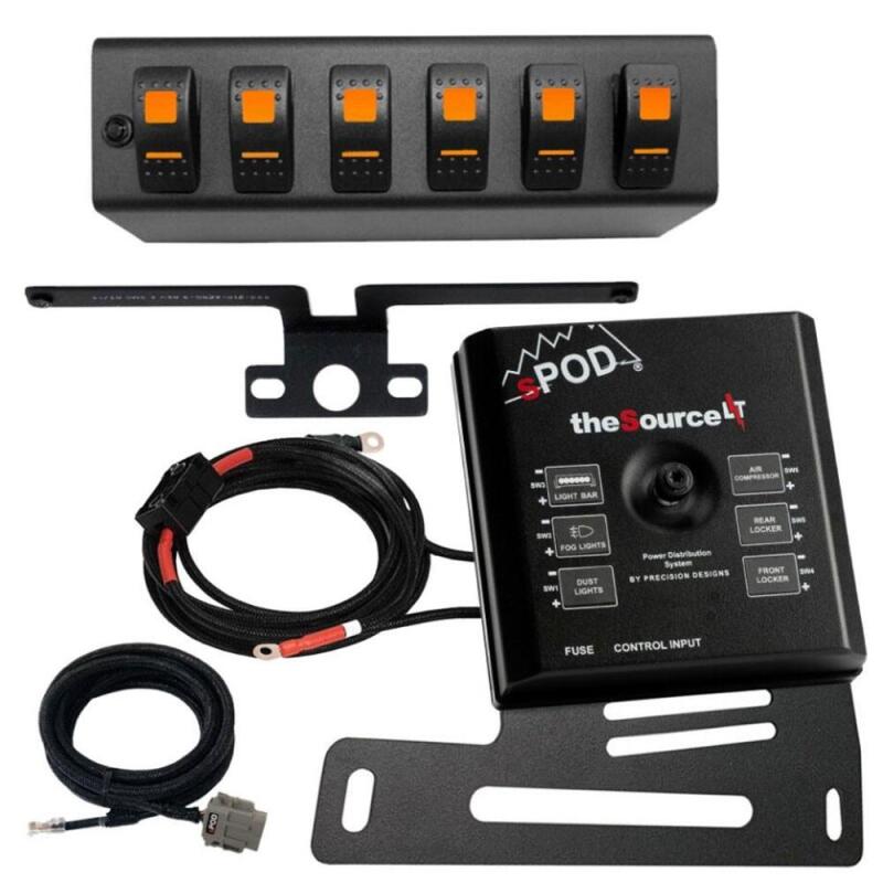 sPOD 07-08 Jeep Wrangler JK SourceLT w/Red LED Switch Panel