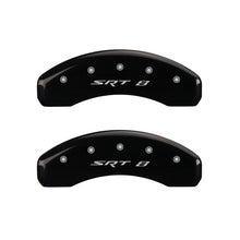 Cargar imagen en el visor de la galería, MGP 4 Caliper Covers Engraved Front &amp; Rear SRT8 Black finish silver ch