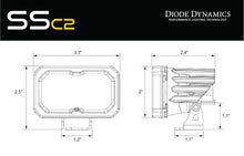 Cargar imagen en el visor de la galería, Diode Dynamics Stage Series 1 1/2 In Roll Bar Chase Light Kit SSC2 Pro - Yellow (Pair)