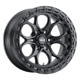 Weld 17x9 Ledge 6 6x135 ET-12 BS 4.50 87.1 Satin Black Wheel / Satin Black Ring