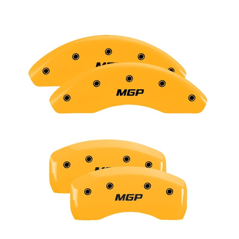 MGP 4 Caliper Covers Engraved Front & Rear MGP Yellow Finish Black Characters 2009 Scion tC