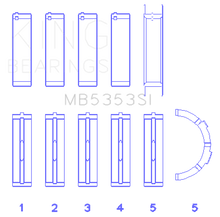 Cargar imagen en el visor de la galería, King Engine Bearings Ford 281 4.6L Sohc 16V (Size +0.50mm) Main Bearing Set
