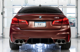 AWE Tuning 18-19 BMW M5 (F90) 4.4T AWD SwitchPath Axle-Back Exhaust - Chrome Silver Tips