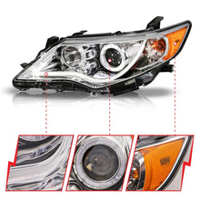 Load image into Gallery viewer, ANZO 2012-2013 Toyota Camry Projector Headlights w/ Halo Chrome