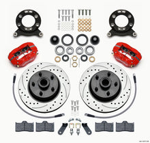 Cargar imagen en el visor de la galería, Wilwood Forged Dynalite-M Front Kit 11.30in 1 PC Rotor&amp;Hub Drill-Red 1970-1973 Mustang Disc &amp; Drum