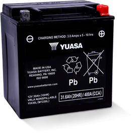 Yuasa YIX30L Maintenance Free AGM 12-Volt Battery