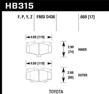 Cargar imagen en el visor de la galería, Hawk 95-98 Toyota Tacoma HPS 5.0 Front Brake Pads
