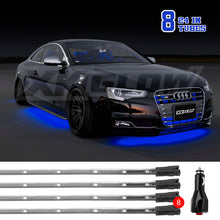 Cargar imagen en el visor de la galería, XK Glow Tube Single Color Underglow LED Accent Light Car/Truck Kit Blue - 8x24In