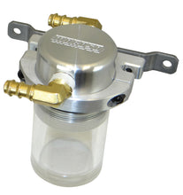 Cargar imagen en el visor de la galería, Moroso Universal Air/Oil Separator Catch Can - Small Body w/o Drain - Billet Alum - Raw/Clear Bottom