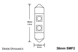 Diode Dynamics 36mm SMF2 LED Bulb Warm - White (Single)