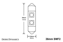 Cargar imagen en el visor de la galería, Diode Dynamics 36mm SMF2 LED Bulb Warm - White (Pair)