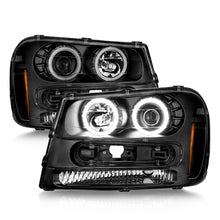 Cargar imagen en el visor de la galería, ANZO 02-09 Chevrolet Trailblazer (Will Not Fit 06-09 LT) Projector Headlights w/Halo Black Housing