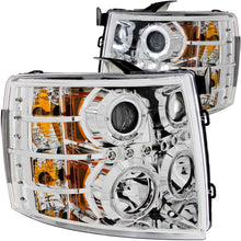 Cargar imagen en el visor de la galería, ANZO 2007-2013 Chevrolet Silverado 1500 Projector Headlights w/ Halo Chrome