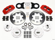 Cargar imagen en el visor de la galería, Wilwood Dynapro 6 Front Hub Kit 12.19in Red 1965-1969 Mustang Disc &amp; Drum Spindle